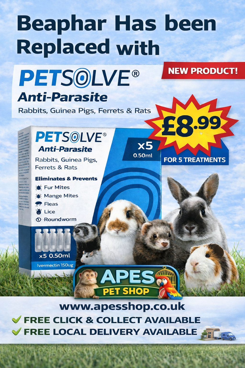 Small Animal Parasite Spot On Finally Back in Stock