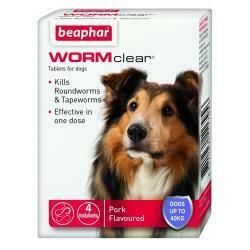 Beaphar WORMclear Dog Up To 40kg, 4tabs