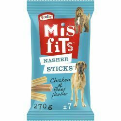 Misfits Nasher Sticks Adult Large Dog Treats with Chicken and Beef, 270g