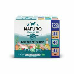 Naturo Adult Dog Grain Free Variety Poultry Selection Trays, 400g