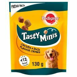 Pedigree Tasty Minis Dog Treats Chewy Cubes with Chicken & Duck, 130g